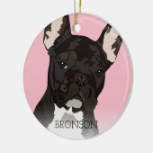 Black Brindle French Bulldog Kerstmis Keramisch Ornament (Links)
