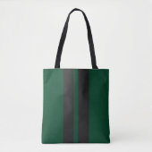 Black & British Racing Green 🏁 Racing Stripes Tote Bag (Voorkant)