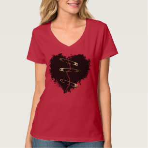 Black Broken Heart opgespoord Gothic T-Shirt