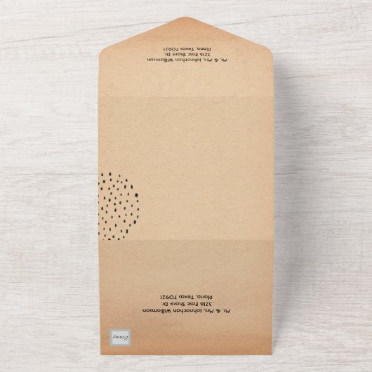 Black Broken Heart Tweede huwelijk All In One Uitnodiging (Buitenkant)