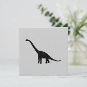 Black Brontosaurus Dinosaur Shadow Dino Kaart (Staand voorkant)