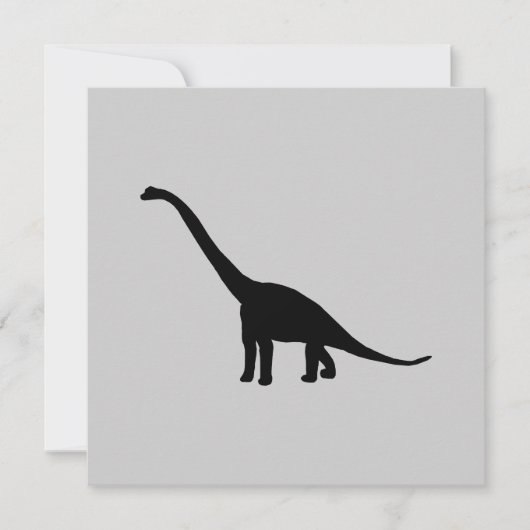 Black Brontosaurus Dinosaur Shadow Dino Kaart (Voorkant)