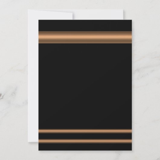 Black Bronze Copper Elegant Dinner Party Event Kaart (Achterkant)