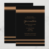 Black Bronze Copper Elegant Dinner Party Event Kaart (Voorkant / Achterkant)
