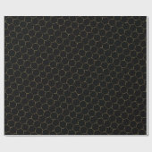 Black Bronze Honeycomb Hexagon Pattern Chic Manly Cadeaupapier (Vlak)