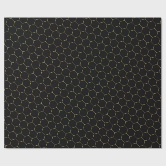 Black Bronze Honeycomb Hexagon Pattern Chic Manly Cadeaupapier (Vlak)