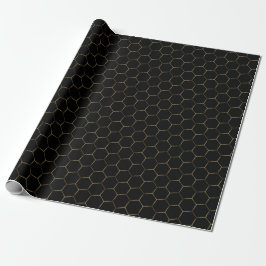 Black Bronze Honeycomb Hexagon Pattern Chic Manly Cadeaupapier