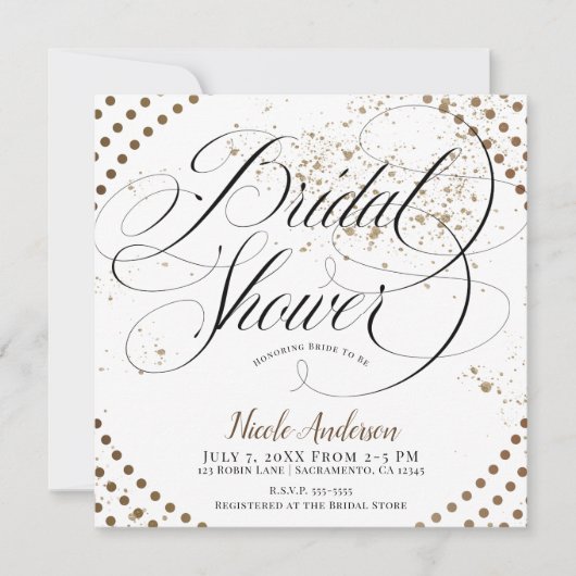 Black Bronze Modern Chic Verloving Vrijgezellenfee Kaart (Voorkant)