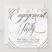 Black Bronze Modern Chic Wedding Engagement Party Kaart (Voorkant)