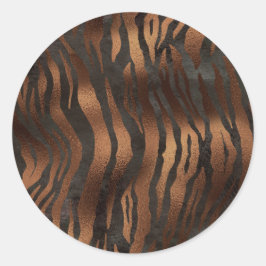 Black Bronze Tiger Elegant Chic Stylish Ronde Sticker