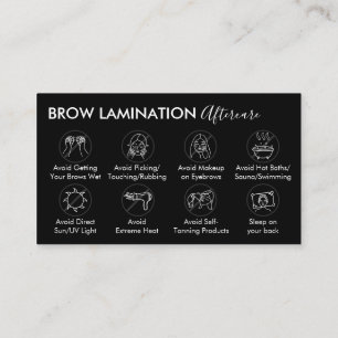 Black Brow Lamination Advice Instruction Visitekaartje