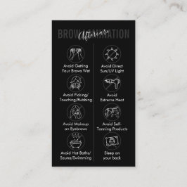 Black Brow Lamination Advice Instruction Visitekaartje