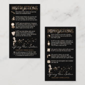 Black Brown After Care Instruction Spray Tan Visitekaartje (Voorkant / Achterkant)