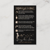 Black Brown After Care Instruction Spray Tan Visitekaartje (Achterkant)