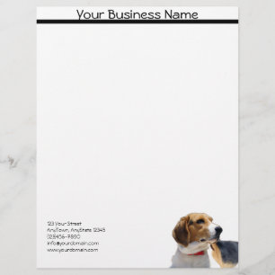 Black Brown and White Beagle Dog Letterhead Briefhoofd Ontwerp