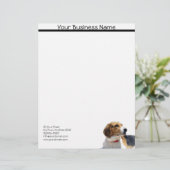Black Brown and White Beagle Dog Letterhead Briefhoofd Ontwerp (Staand voorkant)