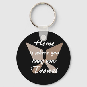 Black Brown Beige Home waar je je trowel ophangt Sleutelhanger