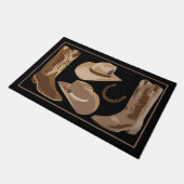 Black Brown Cowboy Boots Petten Hoefijzers Deurmat (Schuin)