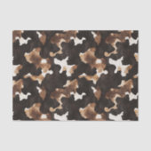 Black Brown Cream Cow Print Birthday Tissuepapier (Voorkant)