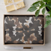 Black Brown Cream Cow Print Birthday Tissuepapier (Geschenk)