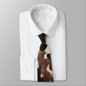 Black Brown Cream Cow Print Stropdas (Gebonden)