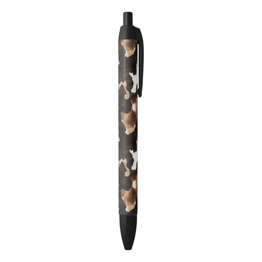 Black Brown Cream Cow Print Zwarte Inkt Pen (Achterkant (Verticaal))