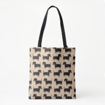 Black Brown Dachshunds All-Over-Print Canvas tas