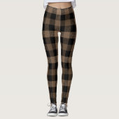 Black & Brown Gingham Shepherd's Pset Leggings (Voorkant)
