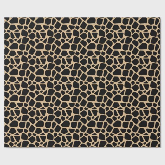 Black Brown Giraffe Print Cadeaupapier (Vlak)