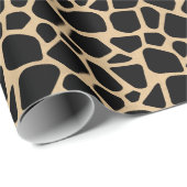 Black Brown Giraffe Print Cadeaupapier (Rol Hoek)