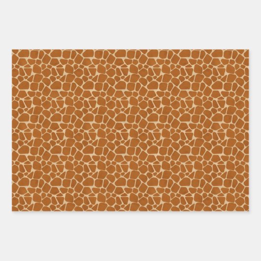 Black Brown Giraffe Print Inpakpapier Vel (Voorkant 2)