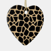 Black Brown Giraffe Print Keramisch Ornament (Rechts)