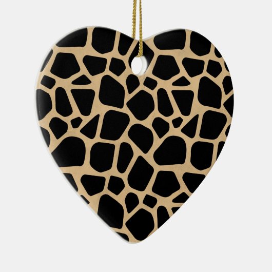 Black Brown Giraffe Print Keramisch Ornament (Rechts)