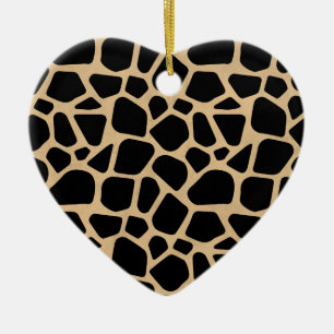 Black Brown Giraffe Print Keramisch Ornament