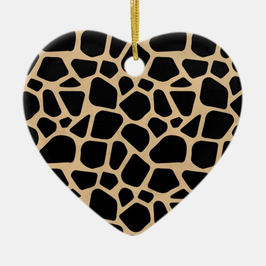 Black Brown Giraffe Print Keramisch Ornament (Voorkant)