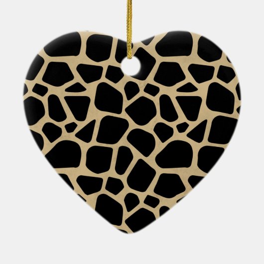 Black Brown Giraffe Print Keramisch Ornament (Achterkant)