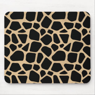 Black Brown Giraffe Print Muismat