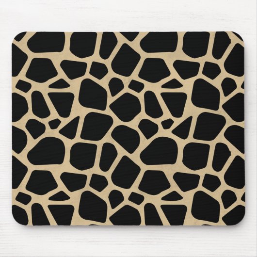 Black Brown Giraffe Print Muismat (Voorkant)