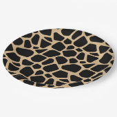 Black Brown Giraffe Print Papieren Bordje (Gekanteld)