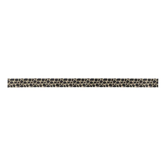 Black Brown Giraffe Print Satijnen Lint (Voorkant)