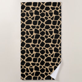 Black Brown Giraffe Print Strandlaken