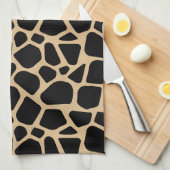 Black Brown Giraffe Print Theedoek (Quarter Fold)