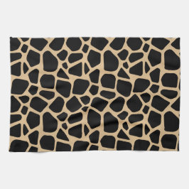 Black Brown Giraffe Print Theedoek