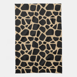 Black Brown Giraffe Print Theedoek