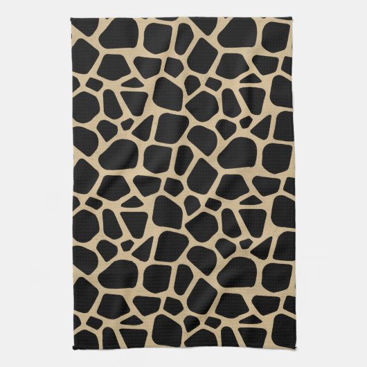 Black Brown Giraffe Print Theedoek (Verticaal)