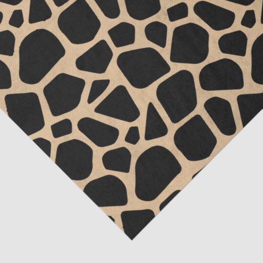 Black Brown Giraffe Print Tissuepapier (Detail)