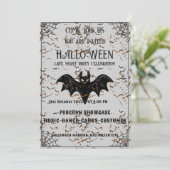 Black & Brown  Halloween-feestuitnodiging Kaart (Staand voorkant)