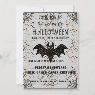 Black & Brown Halloween-feestuitnodiging Kaart