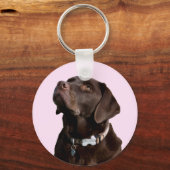 Black Brown Labrador Retriever Puppy Dog Sleutelha Sleutelhanger (Voorkant)