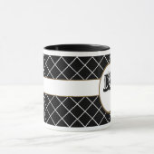 Black Brown Monogrammed Mannen Mok (Midden)